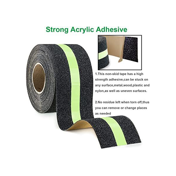 Anti-Slip High Traction Safety Grit Tape Tape Glowing in Dark for Stair Treads 