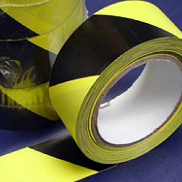 PVC Hazard Adhesive Warning Tape in Black & Yellow