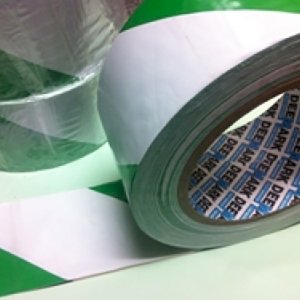  Green & White PVC Hazard Adhesive Warning Tape